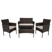 Набор мебели Доминика (диван+2кресла+стол) темно-коричневый - фото - 1