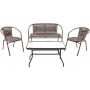 Набор мебели Марсель делюкс (диван+2кресла+стол) коричневый - фото - 1
