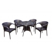 Набор мебели Мартин (4кресла+стол) коричневый ротанг - фото - 1
