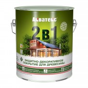 Акватекс 2 в 1 защитно-декоративное покрытие для древесины, Рябина 2,7л - фото - 1