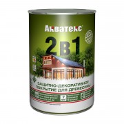 Акватекс 2 в 1 защитно-декоративное покрытие для древесины, Рябина 0,8 л - фото - 1