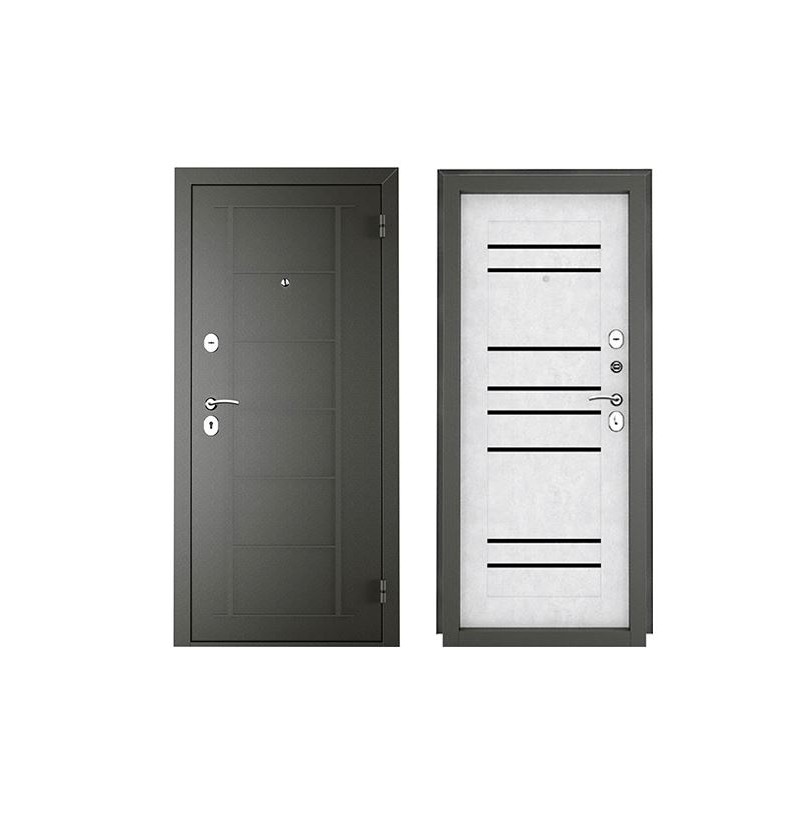 Дверь металл ТИТАН 2050/860/R 8C бетон/снежный графит, правая - фото - 1