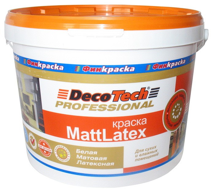 Краска водоэмульсионная маттлатекс DecoTech Professional база WA 14кг - фото - 1