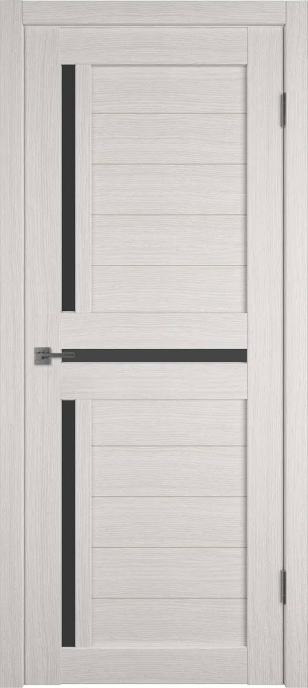 Дверь межкомнатная остекленная модель 14, 800*2000 (пвх) Лиственница беленая/стекло черное - фото - 1