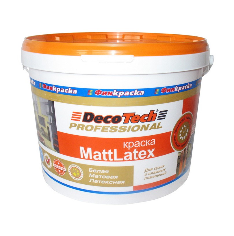 Краска водоэмульсионная маттлатекс DecoTech Professional 13,5кг - фото - 1