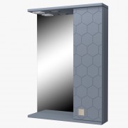Шкаф зекальный Соты 60 со светильником 600х700х140 правый, шато/азур - фото - 1