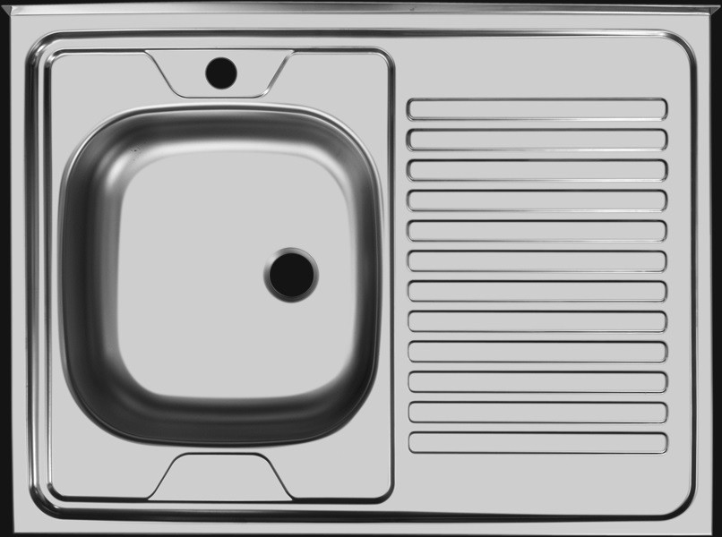 Мойка кухонная прямоуг. UKINOX STD800*600 левая накладная, нерж.сталь - фото - 1