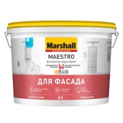 Краска фасадная акриловая Marshall Maestro глубокоматовая база ВС 9 л - фото - 1