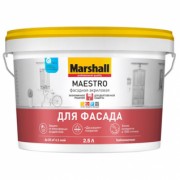 Краска фасадная акриловая Marshall Maestro глубокоматовая база ВС 2,5 л - фото - 1