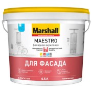 Краска фасадная акриловая Marshall Maestro глубокоматовая база ВС 4,5 л - фото - 1