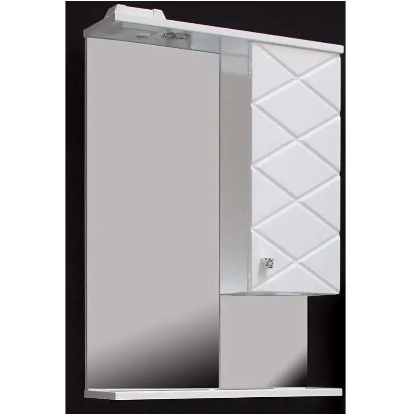 Шкаф зеркальный Чикаго 550 с подсветкой, белый - фото - 1