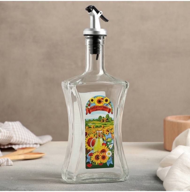Бутылка для масла с дозатором, стекло 626-410/626-412, 500мл - фото - 1