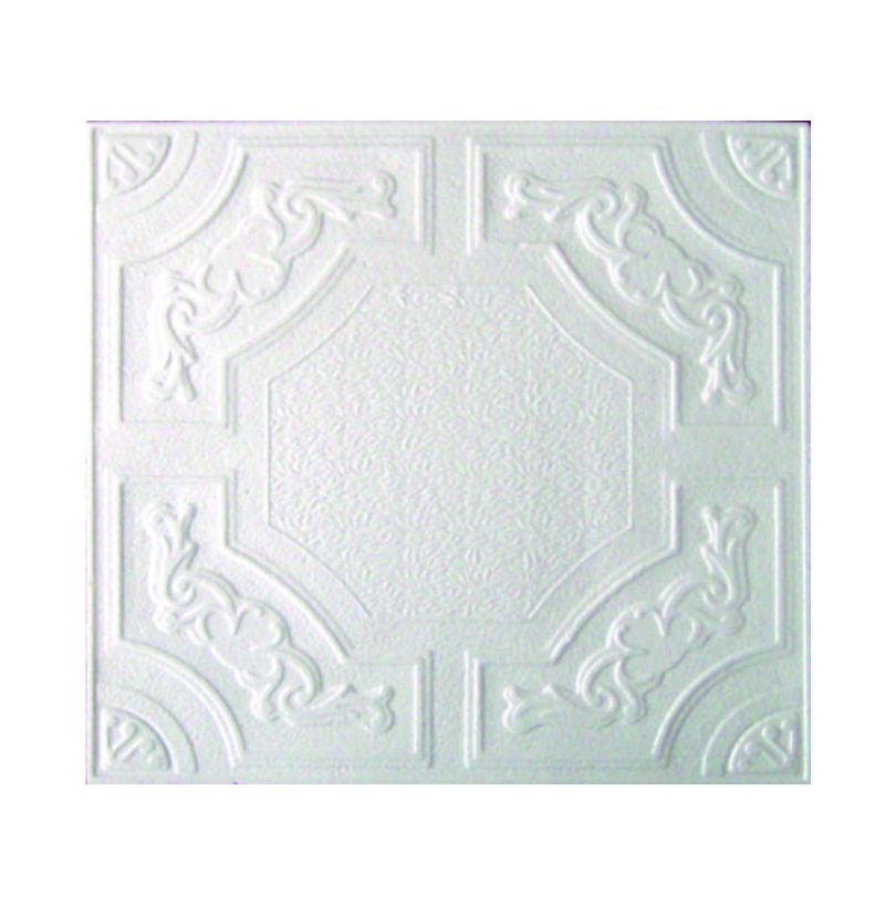 Плита потолочная штампованная Каракас 50*50см/2м² белый (8шт)* - фото - 1