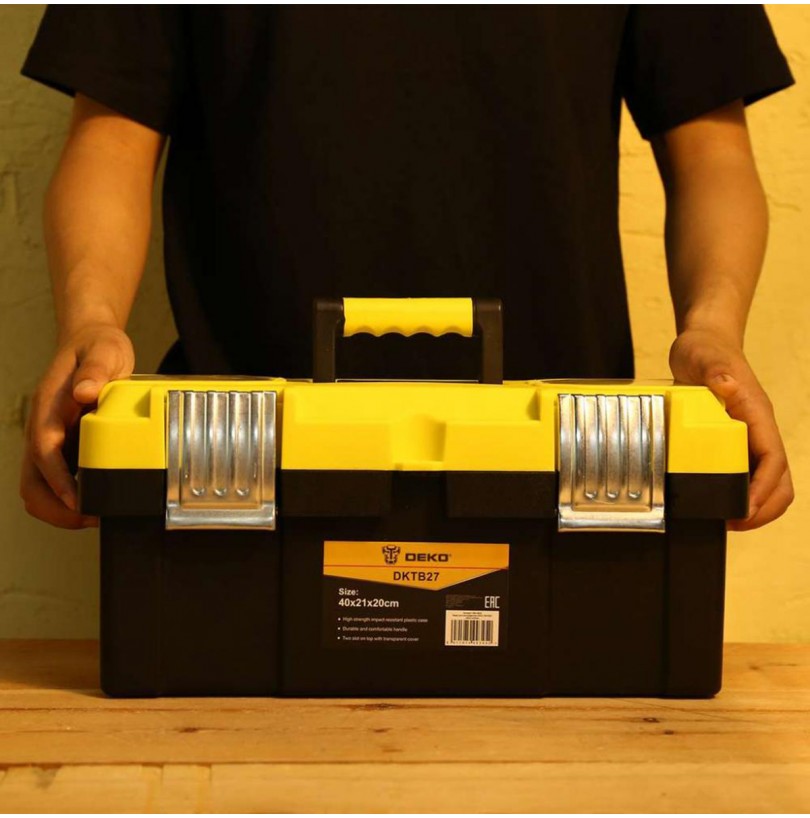 Ящик для инструментов Deko DKTB27 40*21*20 см, черно-желтый - фото - 2