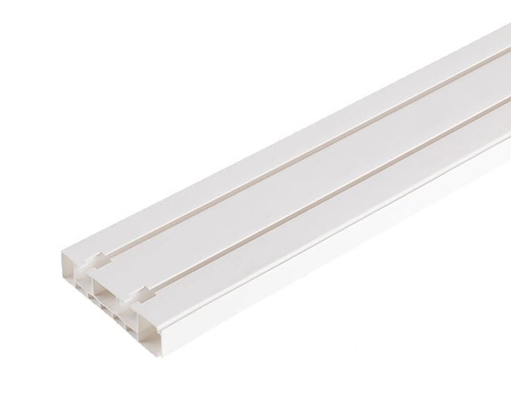 Карниз пластиковый потолочный Стандарт двухрядный 2,4 м, белый* - фото - 1