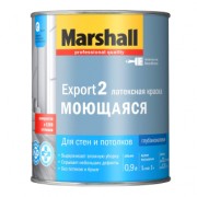 Краска для стен и потолков латексная Marshall Export-2 глубокоматовая база BW 0,9 л - фото - 1