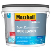 Краска для стен и потолков латексная Marshall Export-2 глубокоматовая база BW 4,5 л - фото - 1