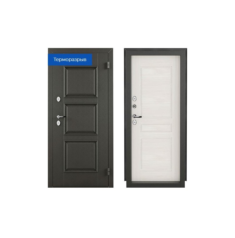 Дверь металл НОРД 2050/880L 439 Рационалист Шале снежный/графит, левая - фото - 1