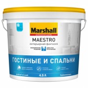 Краска для стен и потолков в/д Marshall Maestro Интерьерная Фантазия глубокоматовая белая 4,5л - фото - 1