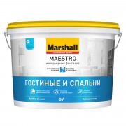 Краска для стен и потолков в/д Marshall Maestro Интерьерная Фантазия глубокоматовая белая 9л - фото - 1