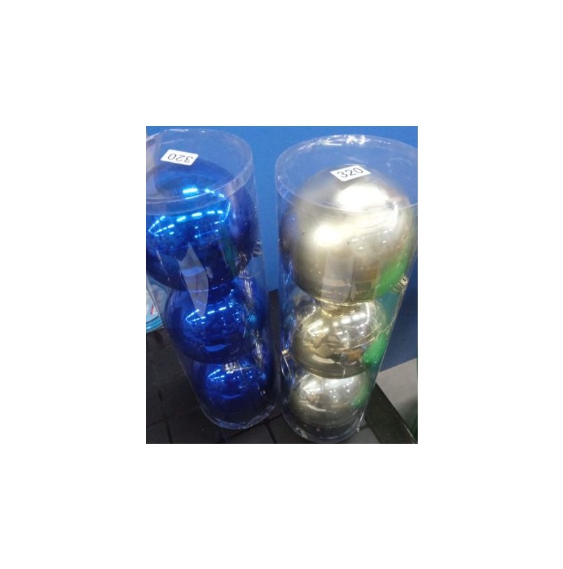 Набор Шаров пластик 320 d-15см, 3 шт. синий - фото - 1