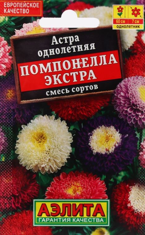 Семена цветов Астра Помпонелла Экстра, смесь сортов 0,2 г - фото - 1