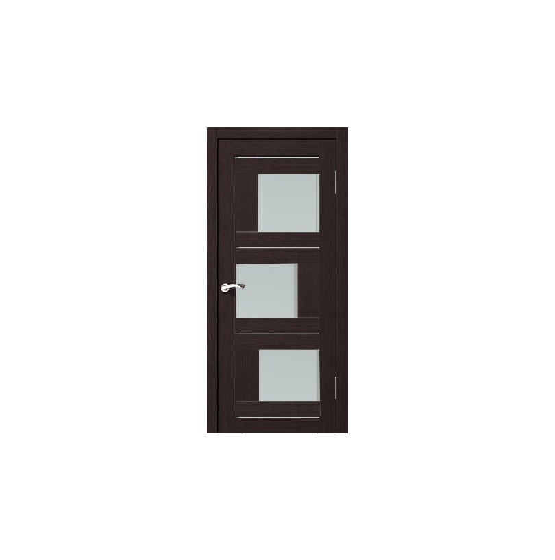 Дверь межкомнатная остекленная модель 28, 700*2000 (пвх) Орех темный рифленый/стекло белое - фото - 1