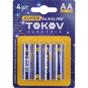 Батарейка алкалиновая TOKOV ELECTRIC TKE-ALS-LR6/B4 тип АА, 4шт - фото - 1
