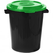 Контейнер для мусора 90л с крышкой 55*64*65см, ярко-зеленый, Idea М2394 - фото - 1