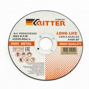 Круг отрезной 125*1,6*22,2мм по нержавеющей стали и металлу Ritter LongLife HQ - фото - 1