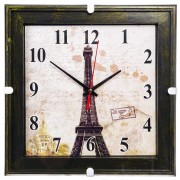 Часы настенные Эйфелева башня, JC-11914, квадратные - фото - 1