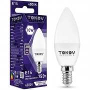 Лампа светодиодная свеча TOKOV ELECTRIC С37 Е14 10Вт 4000К белый - фото - 1