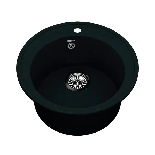 Мойка кухонная круглая Vigro VG102 d 470мм, обсидиан