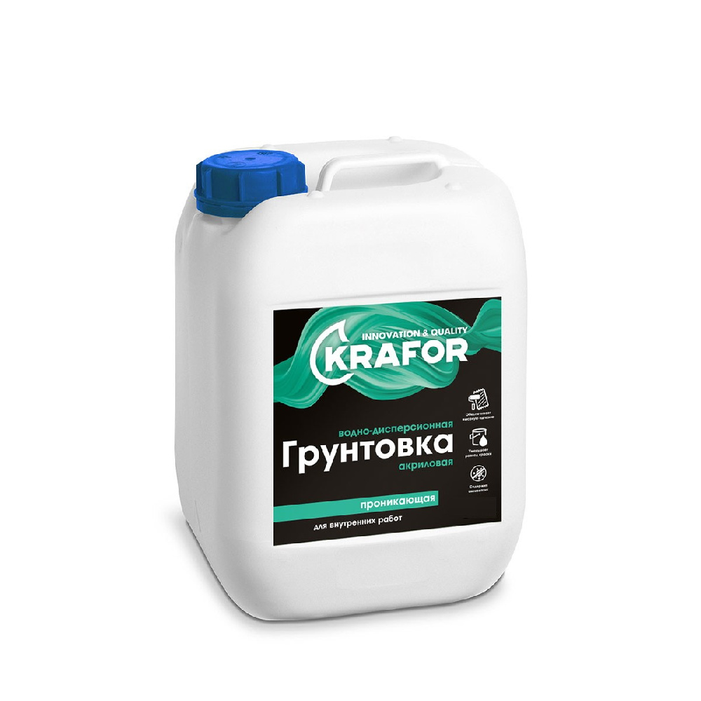 Грунтовка для внутренних работ 5л KRAFOR (зелен.эт)