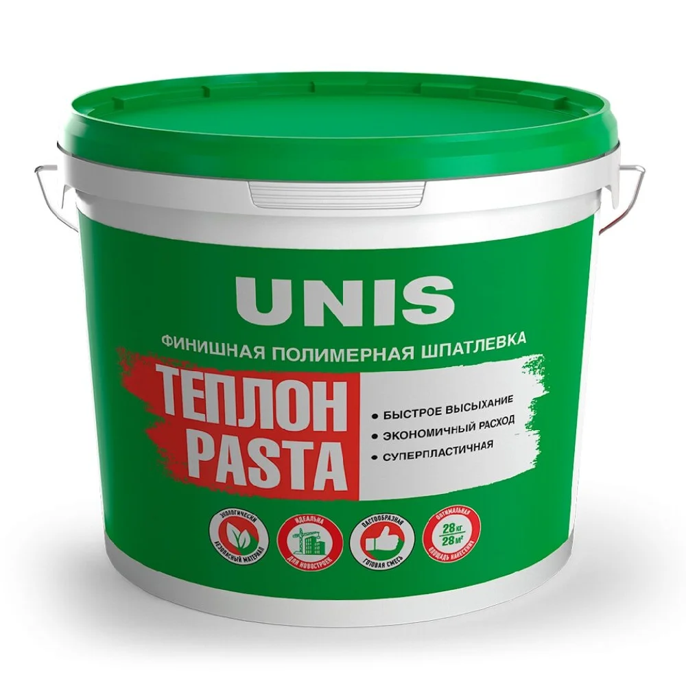 Шпатлевка готовая, полимер. UNIS Теплон PASTA финишная 5кг
