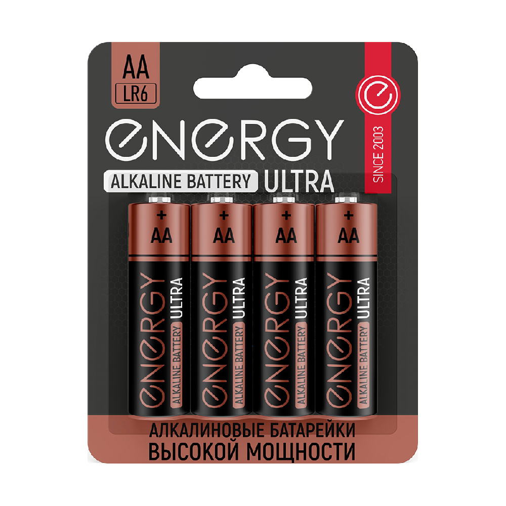 Батарейка щелочная "ENERGY" ULTRA LR6/4B тип АА, 4 шт