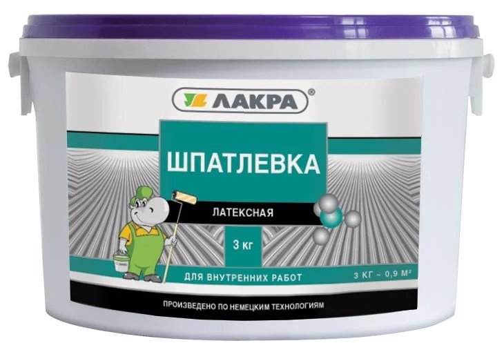 Шпатлевка латексная для внутренних работ 3кг ЛАКРА