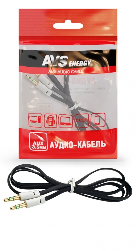 Кабель AVS с разъемом 3,5 jack - 3,5 jack AU-61 аудио 1м