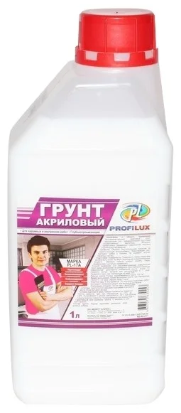 Грунт для внутр. и наруж. работ акриловый Profilux PL-17A 1 л