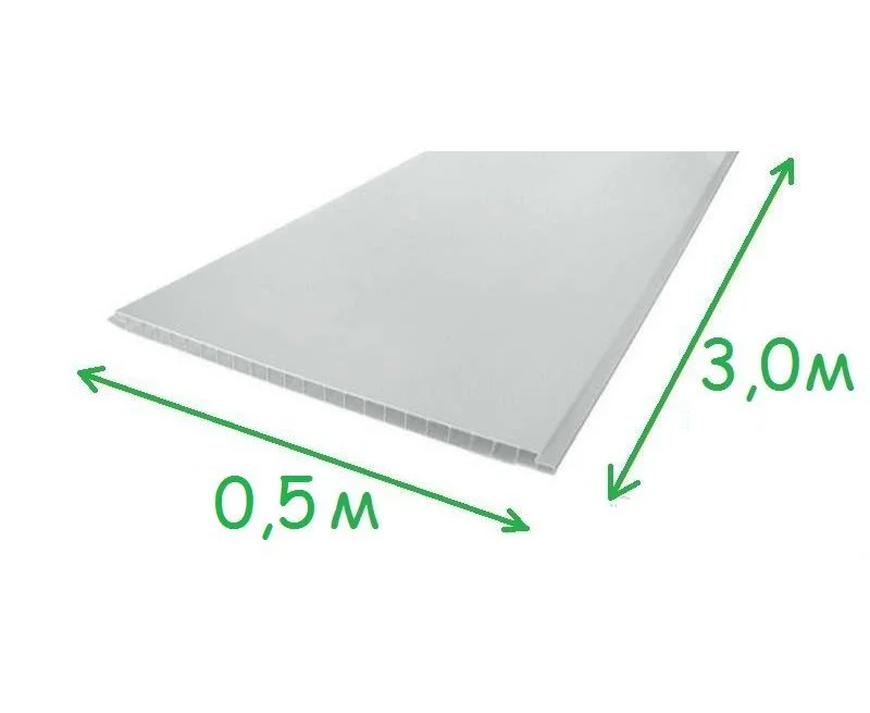 Панель ПВХ STELLA, Белая лакированая 3,0*0,5 (8)