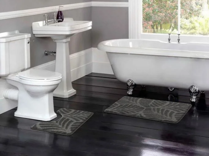 Набор ковриков для ванной и туалета SHAHINTEX АКТИВ 2 шт, 50*80см, 50х40см, 001 серый 50