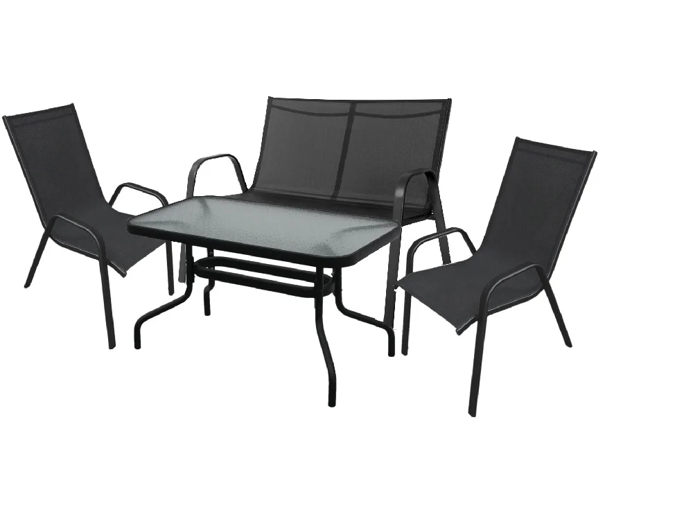 Набор мебели Сан-ремо Делюкс (диван+2кресла+стол) черный