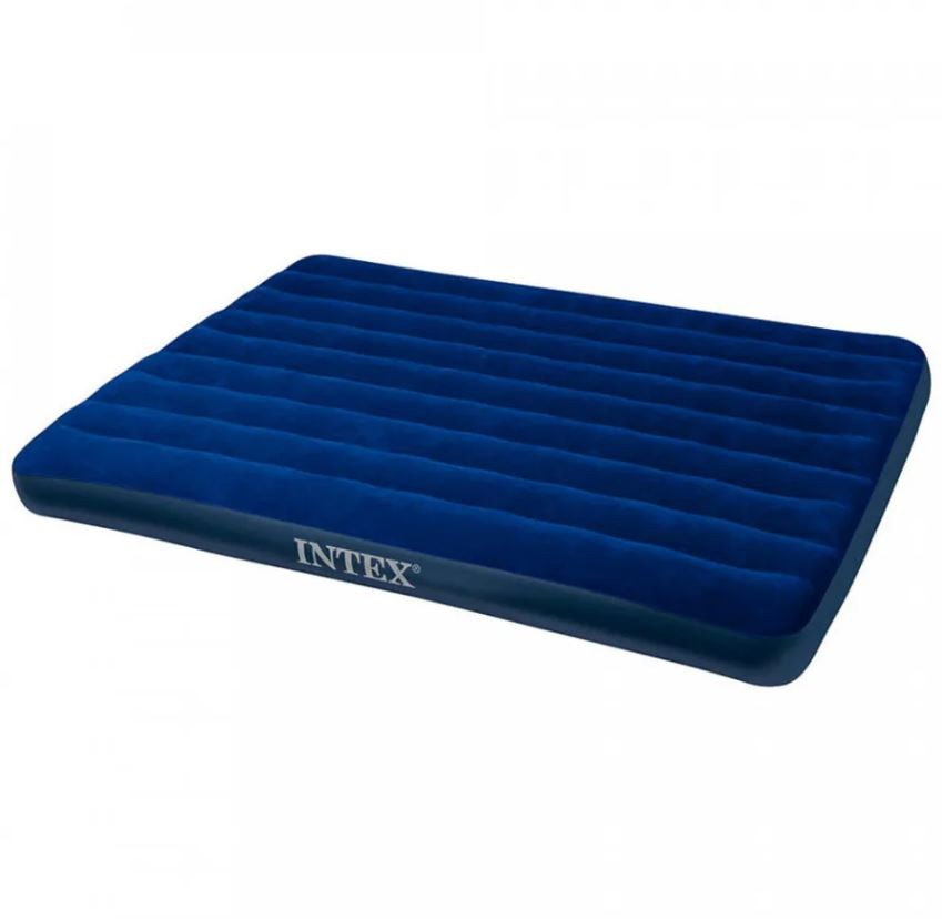 Матрас надувной INTEX, флок 191*137*25см, синий, без насоса