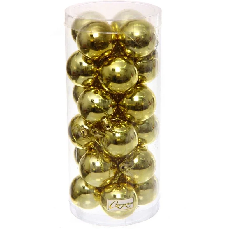Набор шаров Глянец d 5 см 24 шт, золото