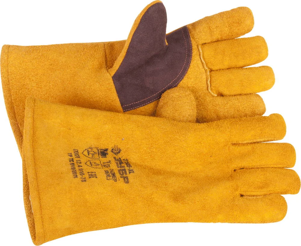 Краги термостойкие утепленные Зубр Эксперт для сварки, спилковые XL