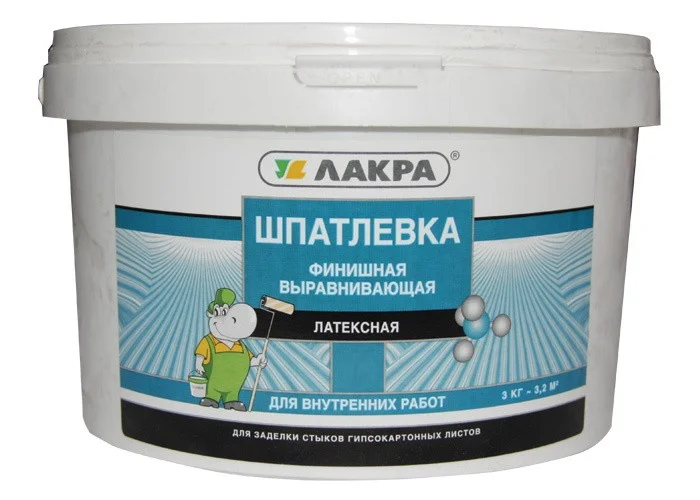 Шпатлевка латексная финиш для г/к  1,5кг ЛАКРА