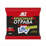 Средство от крыс ALT Крысиная отрава №1 тесто-сырные брикеты, 100 г