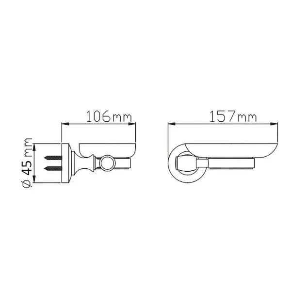 Мыльница настенная Potato P1802BL, черный матовый