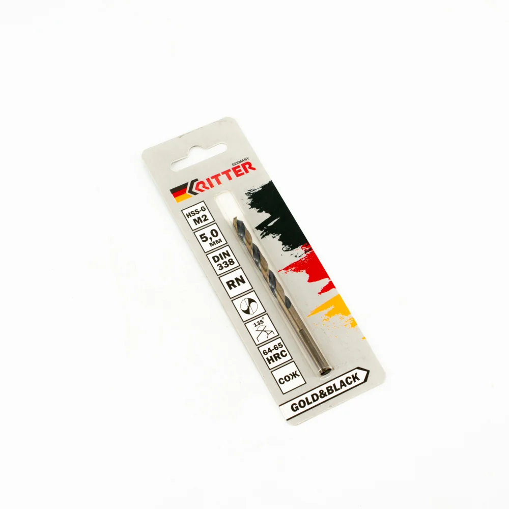 Сверло по металлу 5мм DIN 338 RN, Ritter EC (1шт)