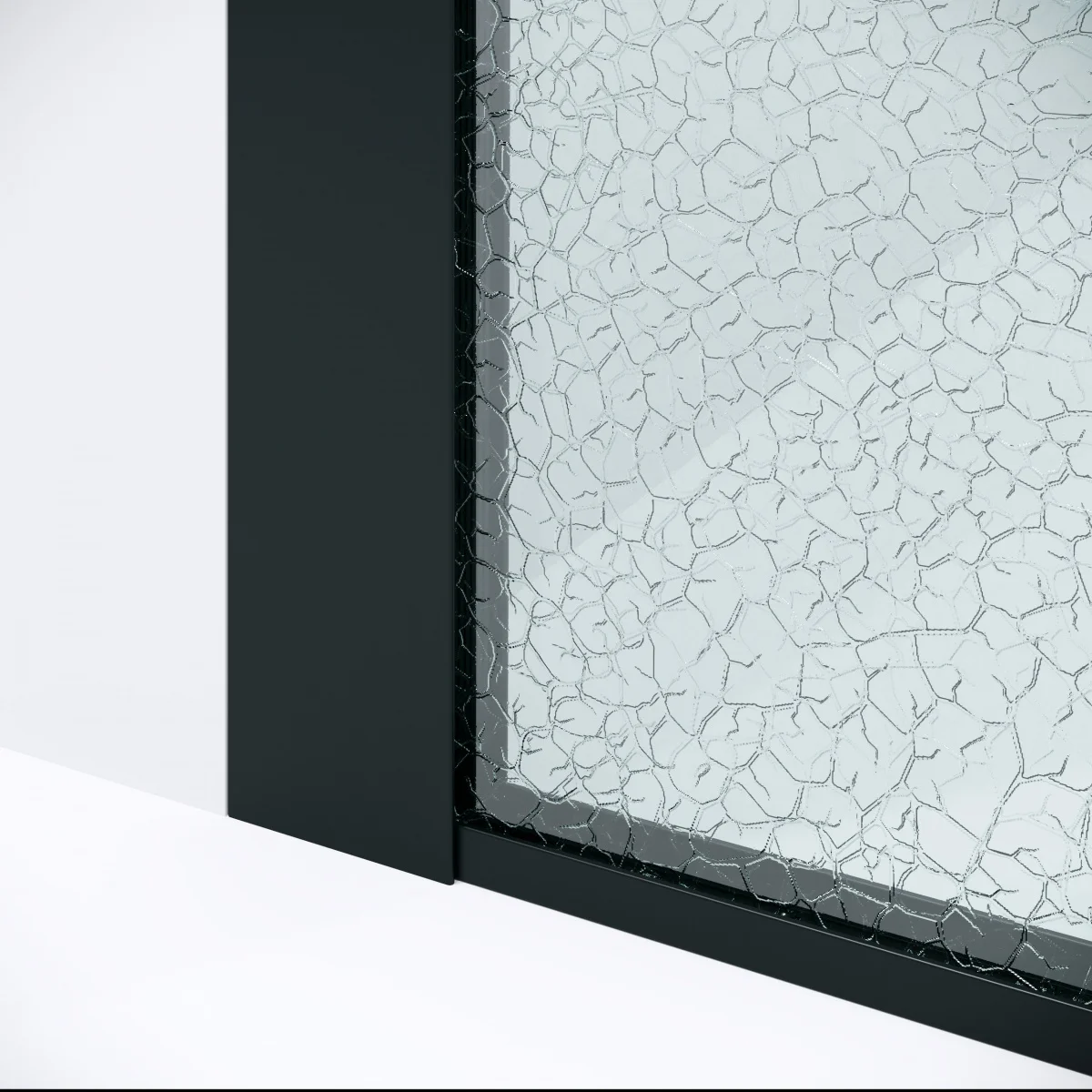 Душевая перегородка Niagara Nova NG-781-12BLACK 120х200 эффект битого стекла, черный матовый